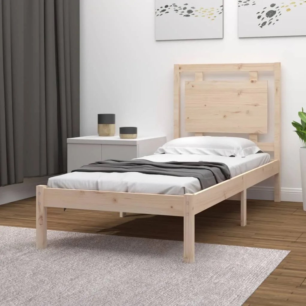 Estrutura cama pequena solteiro 75x190 cm madeira maciça