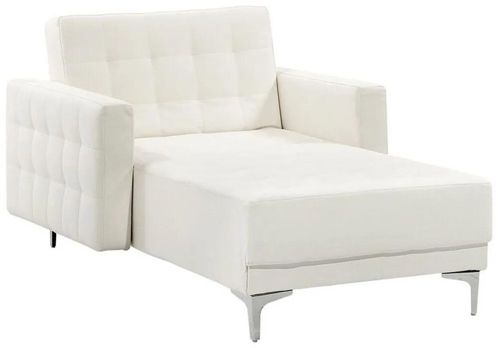 Sofá chaise-longue reclinável em pele sintética branca ABERDEEN Beliani