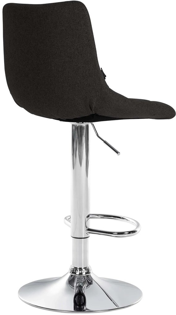 Conjunto de 2 bancos altos Jerry em tecido com estrutura cromada 87-108,5 x 43 x 46,5 cm Preto