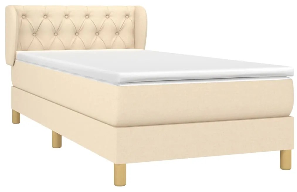 Cama com molas/colchão 80x200 cm tecido cor crème