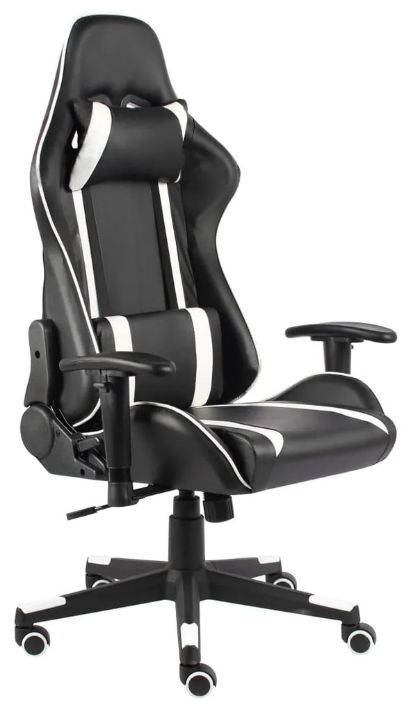 vidaXL Cadeira de gaming giratória PVC branco