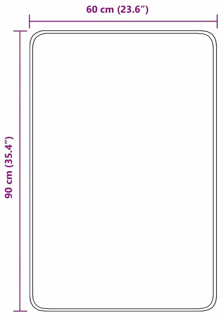 Tapete de Banho Retangular Cinzento 60x90 cm Polipropileno Antiderrapa