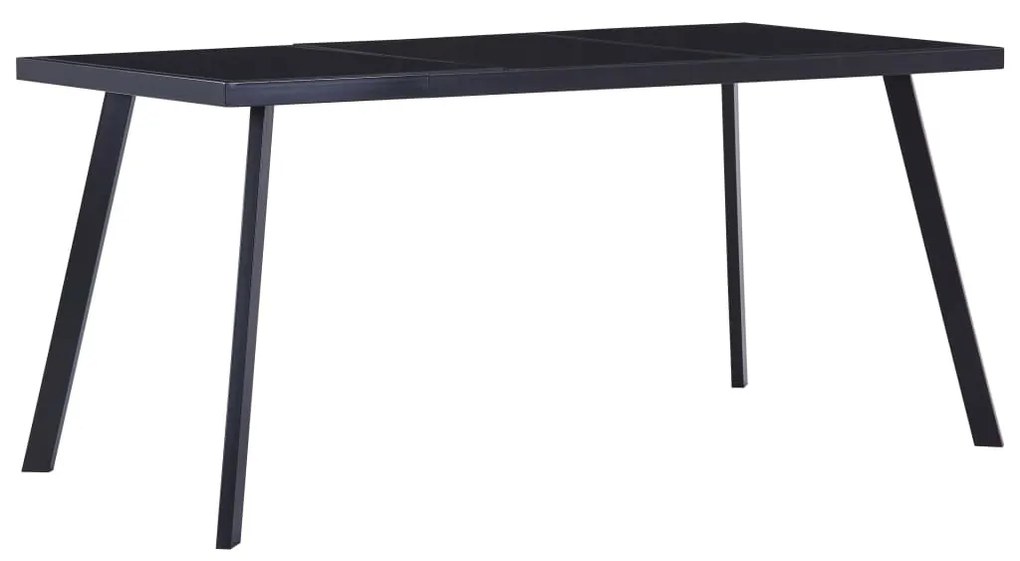 Mesa de jantar 180x90x75 cm vidro temperado preto