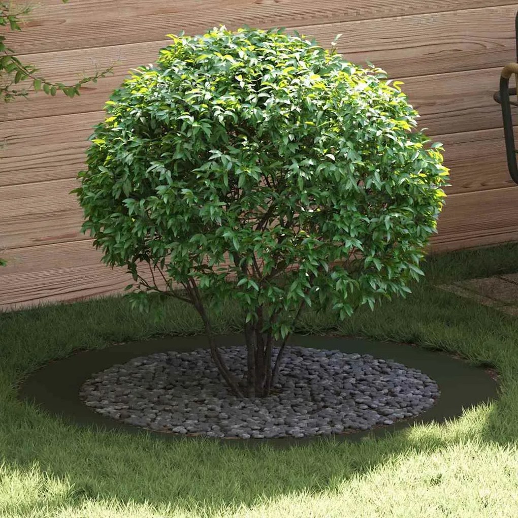 vidaXL Anel de árvore plano , 5 peças, verde-azeitona, Ø90/120 cm em aço.