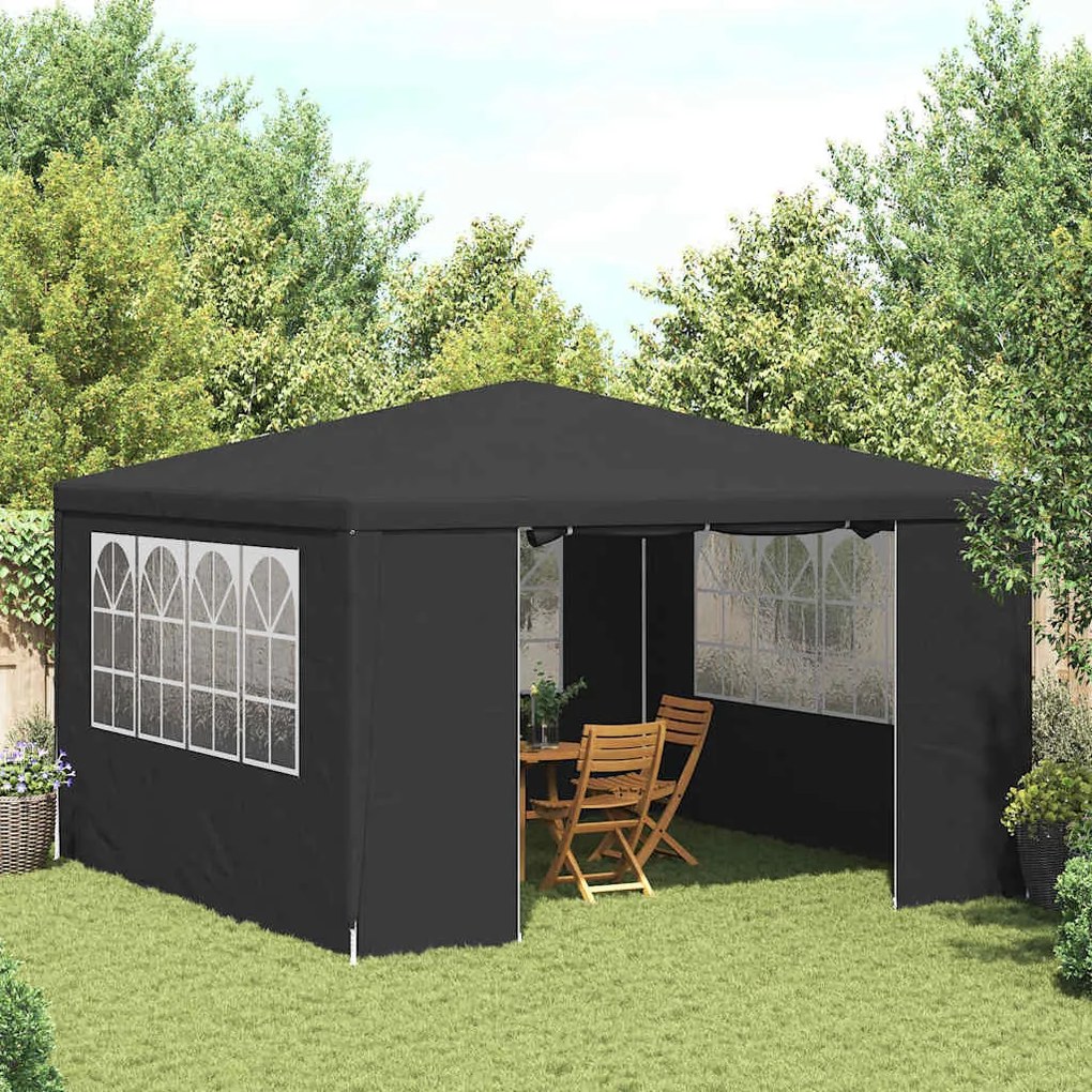 vidaXL Tenda festas com paredes laterais 4x4m 90g/m² antracite