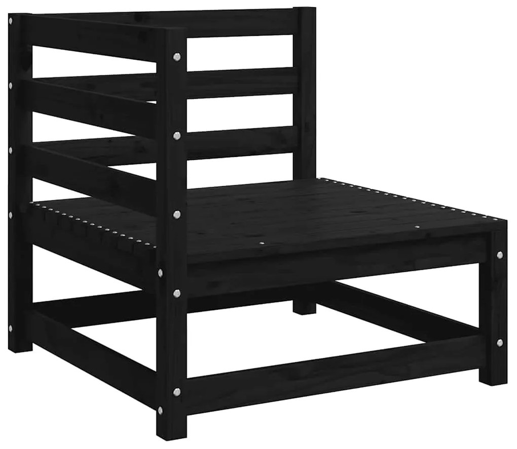 2 pcs conjunto lounge de jardim pinho maciço preto