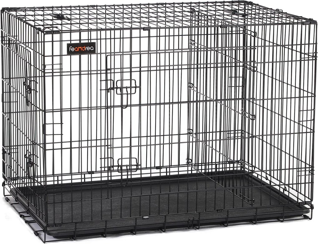 Gaiola para Cães 122 x 74,5 x 80,5 cm com 2 portas preto