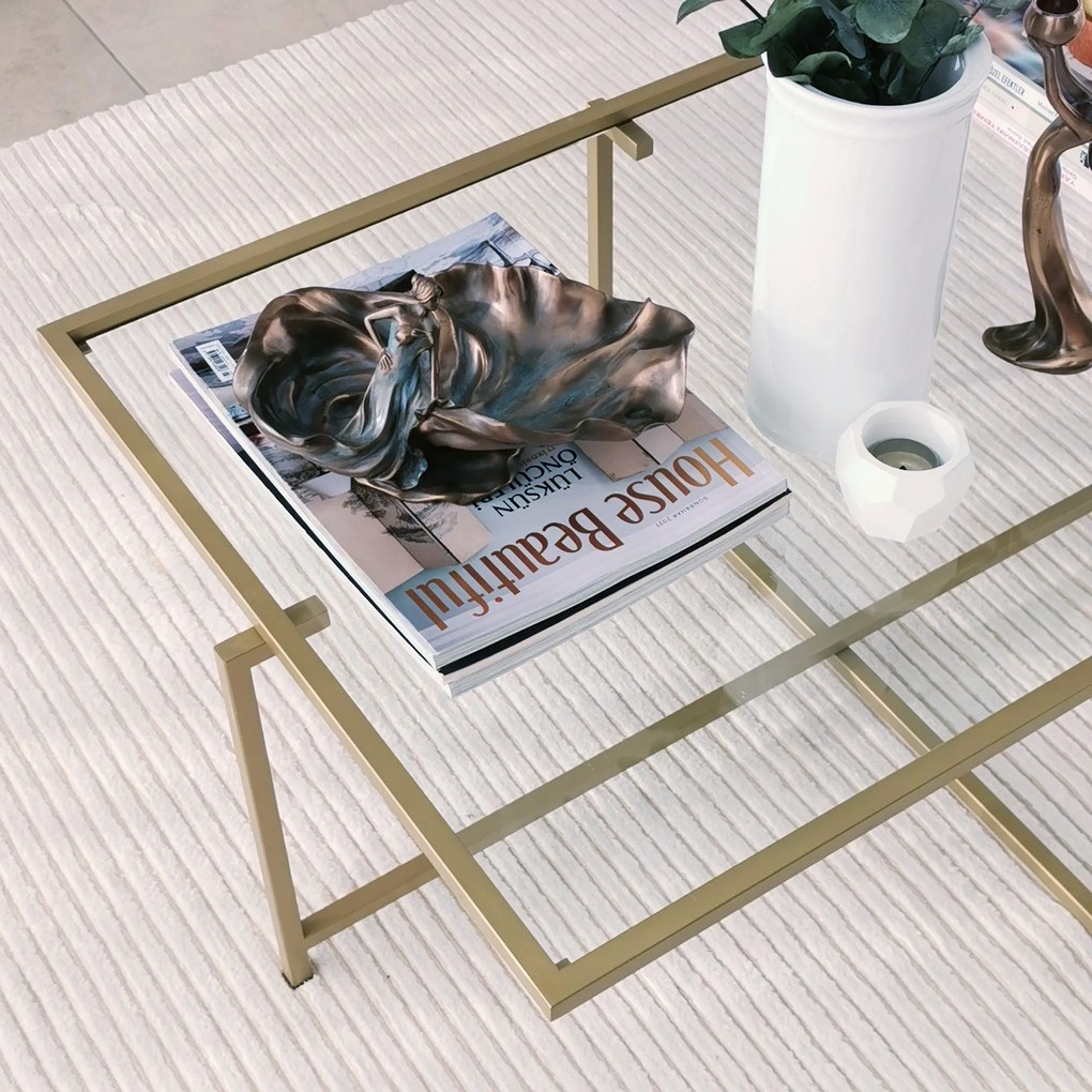 Mesa de Centro Sun S408 – Dourado – 94x35x64 cm