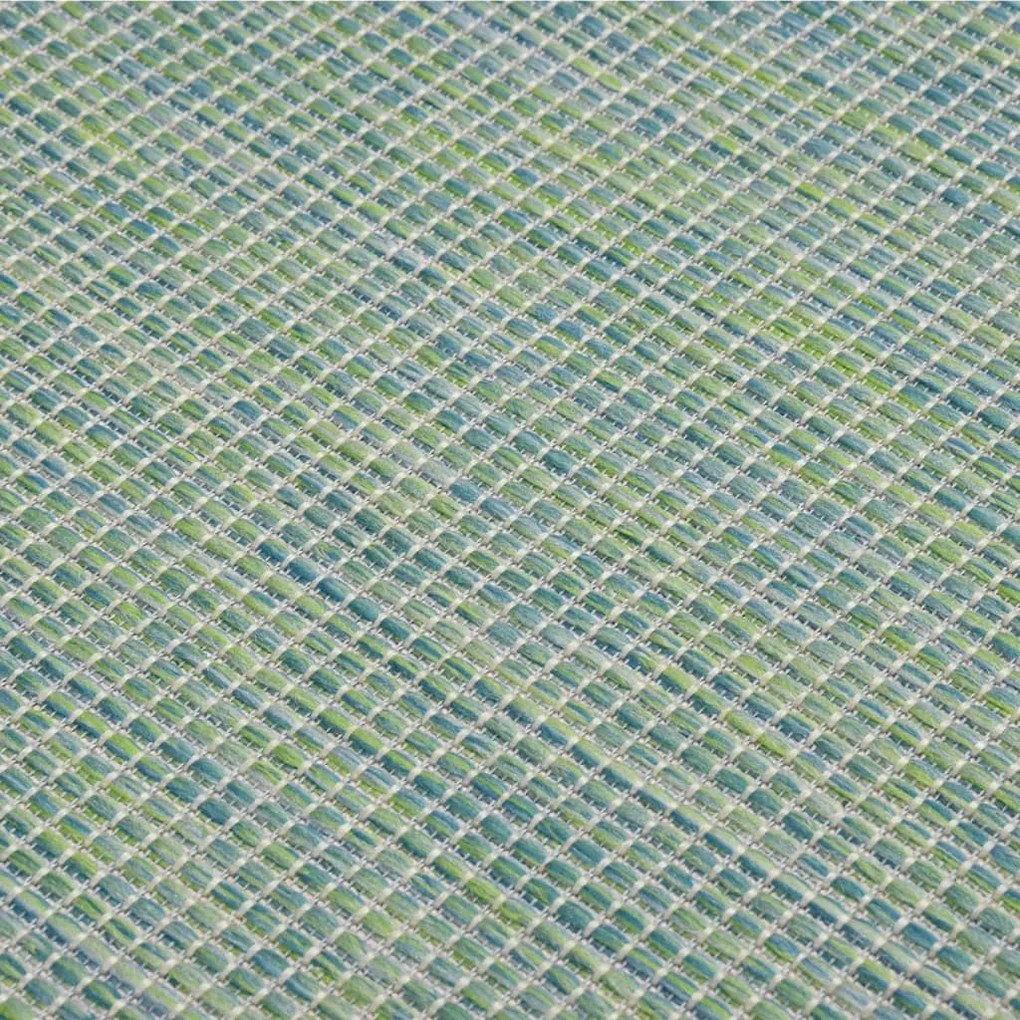 Tapete de tecido plano para exterior 200x280 cm turquesa