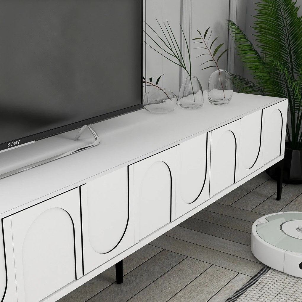 Unidade TV Lyon – Branco e Preto – 180 cm x 42 cm x 35 cm