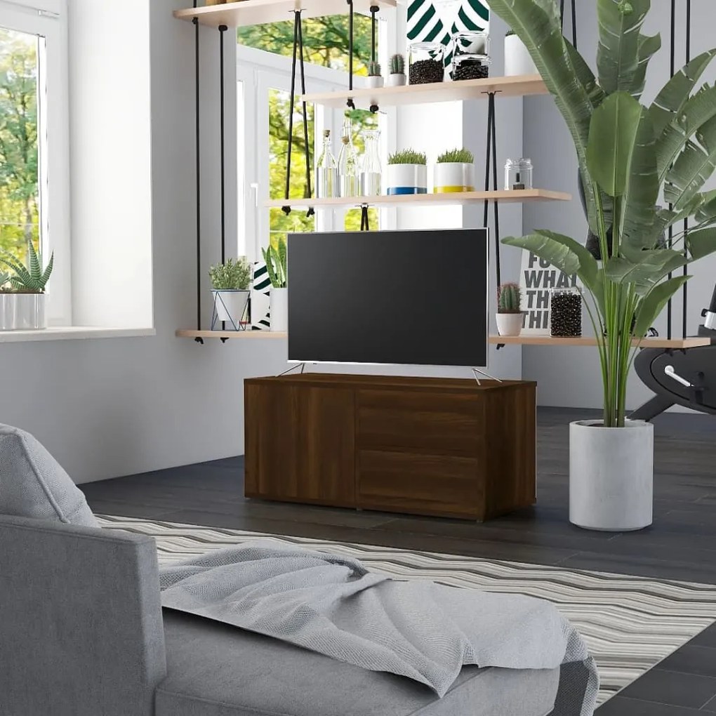 Móvel TV 80x34x36 cm derivados de madeira cor carvalho castanho