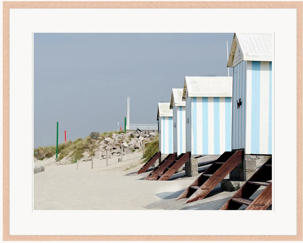 Impressão digital emoldurada Beach Huts At Hardelot