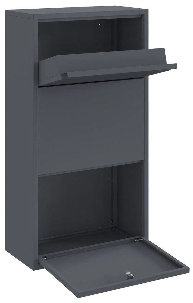 Caixa de Correio para Pacotes Antracite 44x22x82 cm Aço