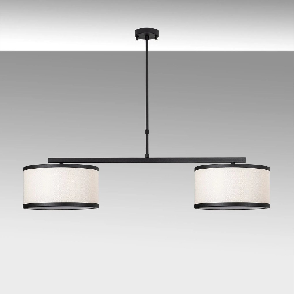 Candeeiro de Teto Way – Preto e Branco – 100 x 30 x 75 cm