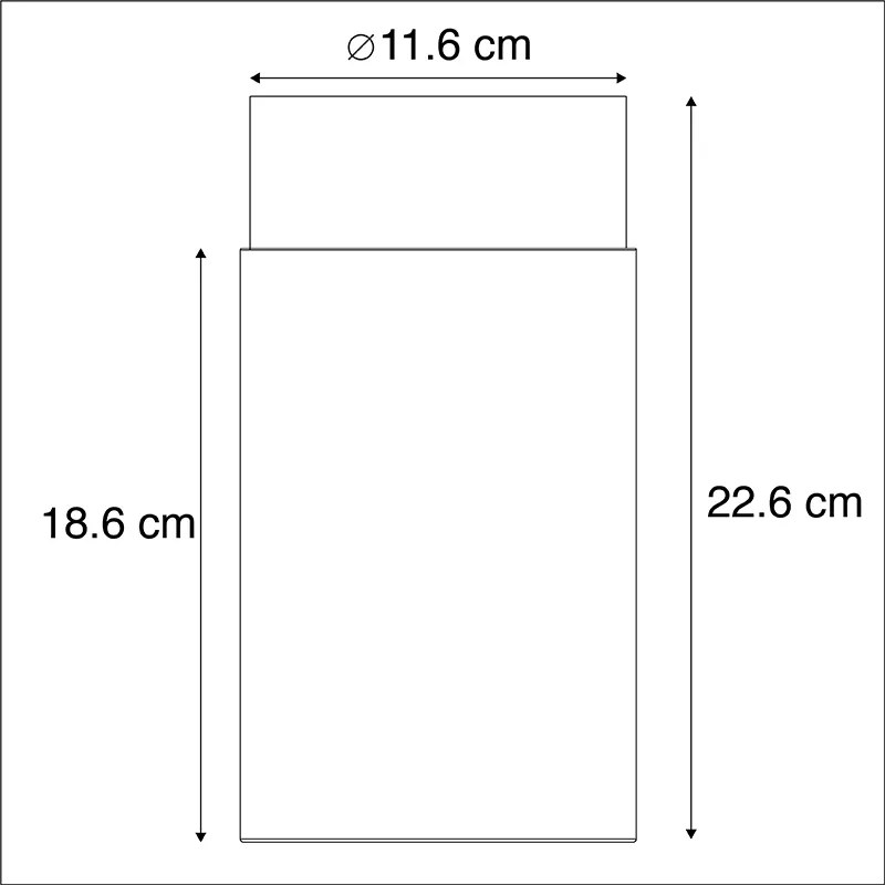 Candeeiro de teto moderno preto 22,6 cm IP44 - Jarra Moderno