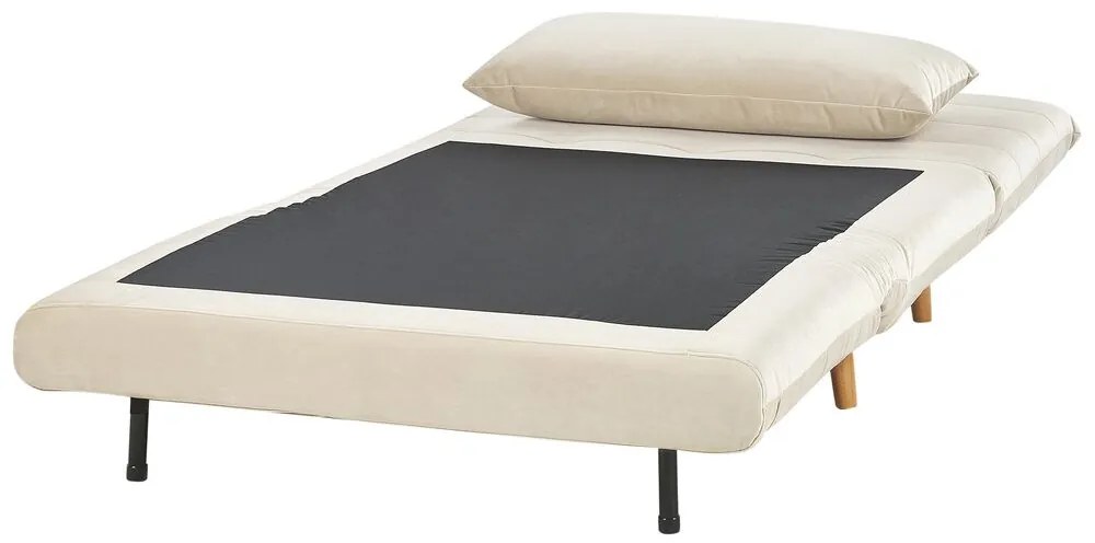Sofá-cama em veludo creme SETTEN Beliani