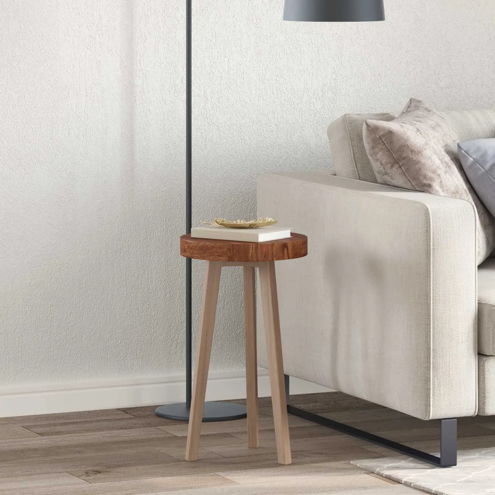 vidaXL Tampo de Mesa Marrom Claro Ø 30 x 4 cm