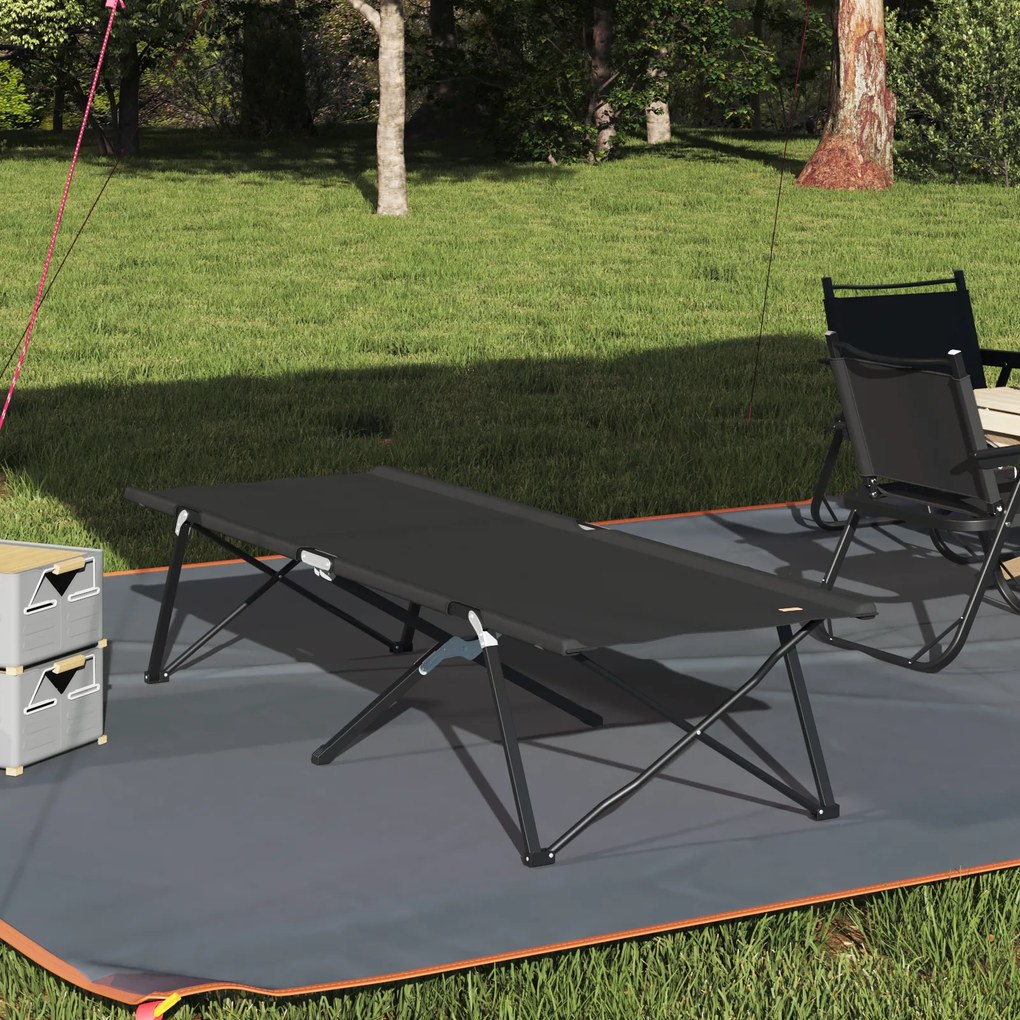 vidaXL Cama de Sol Dobrável com Bolsa de Transporte Preta Tecido Oxford 600D