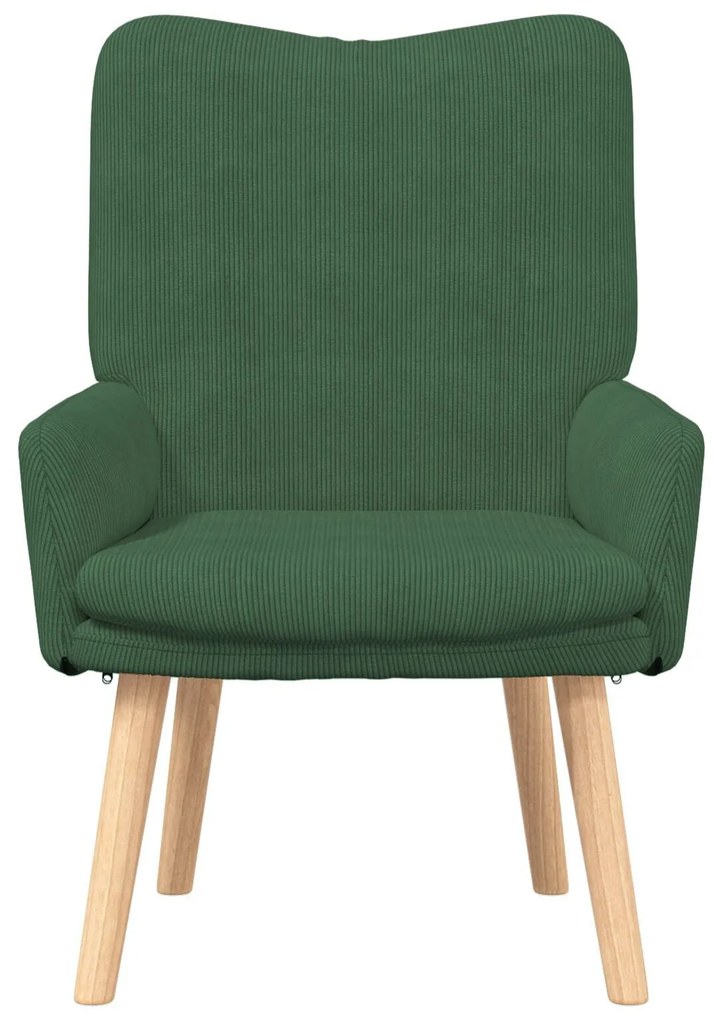 Poltrona Relaxante vidaXL Verde Selva em Tecido Veludo