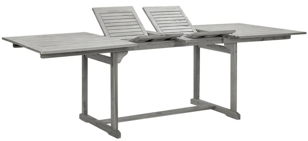 vidaXL Mesa de jantar p/ jardim (160-240)x100x75 cm acácia maciça
