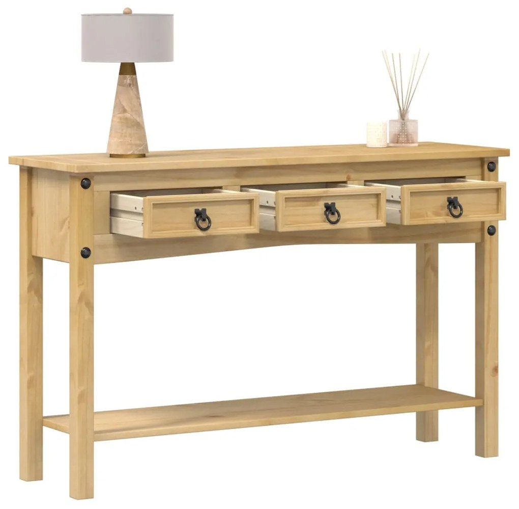 vidaXL Mesa consola Corona 114x34,5x73 cm madeira de pinho maciça