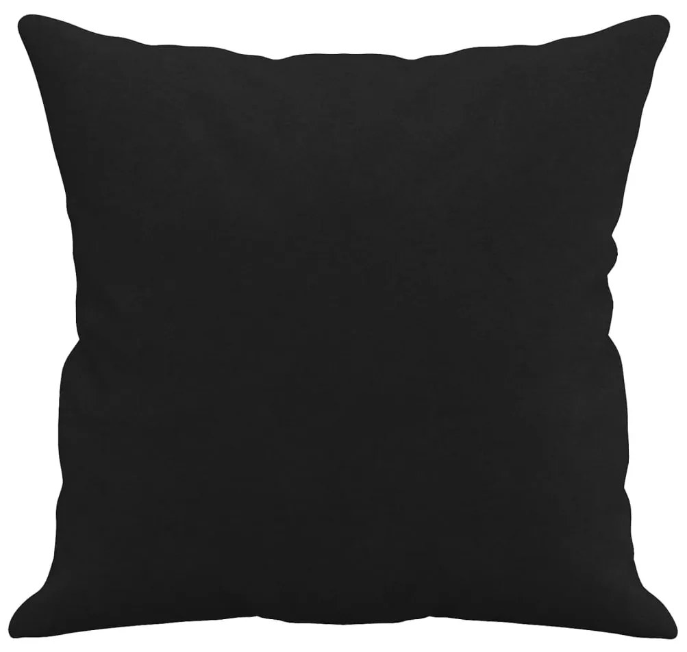 Sofá 3 lugares c/ almofadas 180 cm microfibra preto