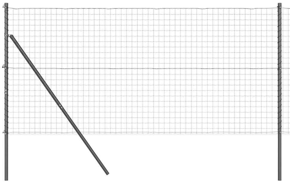 Cerca Euro com 7 postes 1,4 x 10 m em aço galvanizado cinza
