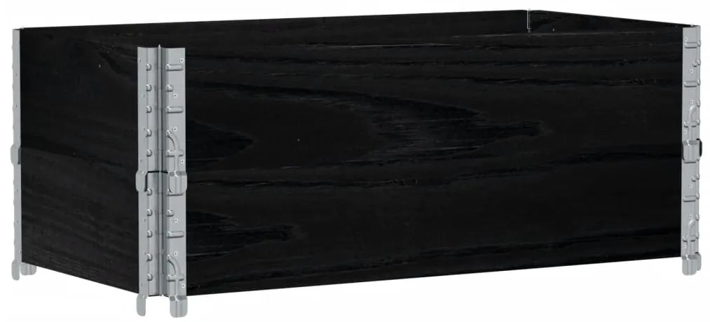 Vaso/floreira de jardim 100x50 cm madeira de pinho maciça preto