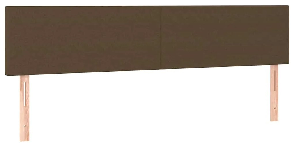 Cama box spring c/ colchão/LED 120x190cm tecido castanho-escuro