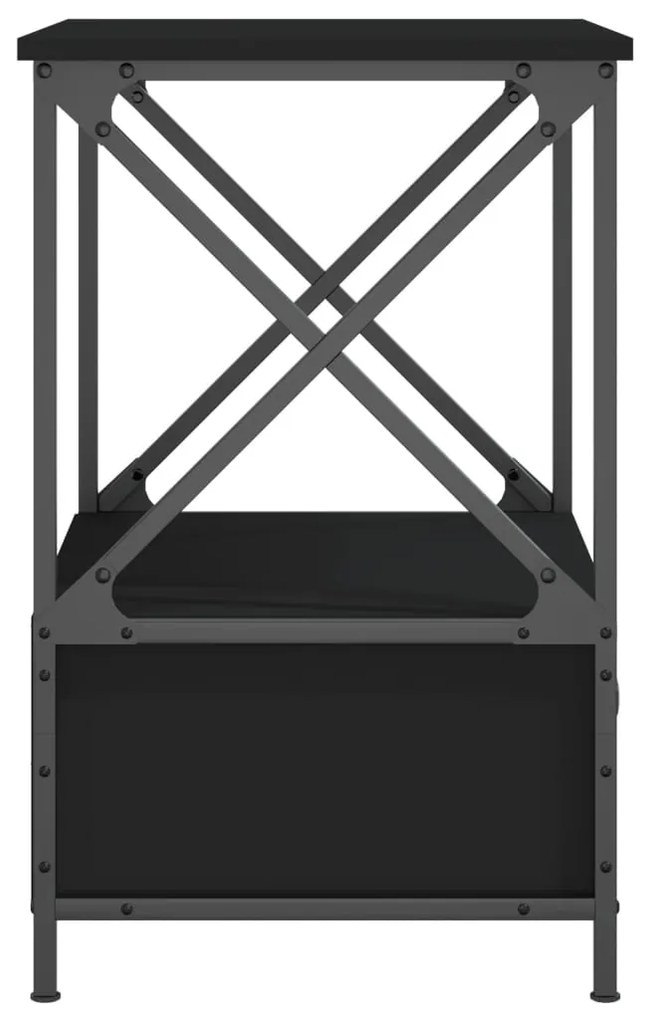 Mesas de cabeceira 2 pcs 50x41x65 cm derivados de madeira preto