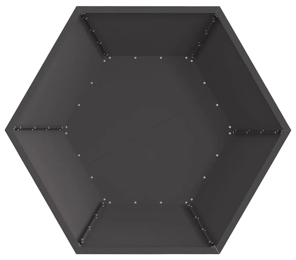 Fogueira Hexagonal vidaXL Preta 100x100x28 cm Aço