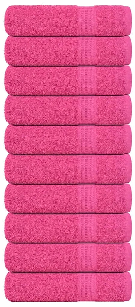 Toalhas de mãos 10 pcs 50x100 cm 360 gsm 100% algodão rosa