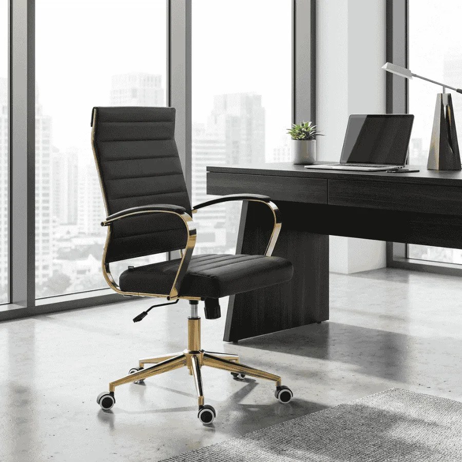 Cadeira de Escritório Havana Couro sintético preto