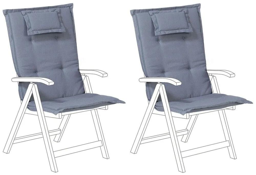 Conjunto de 2 almofadas para cadeira de jardim azuis TOSCANA/JAVA Beliani