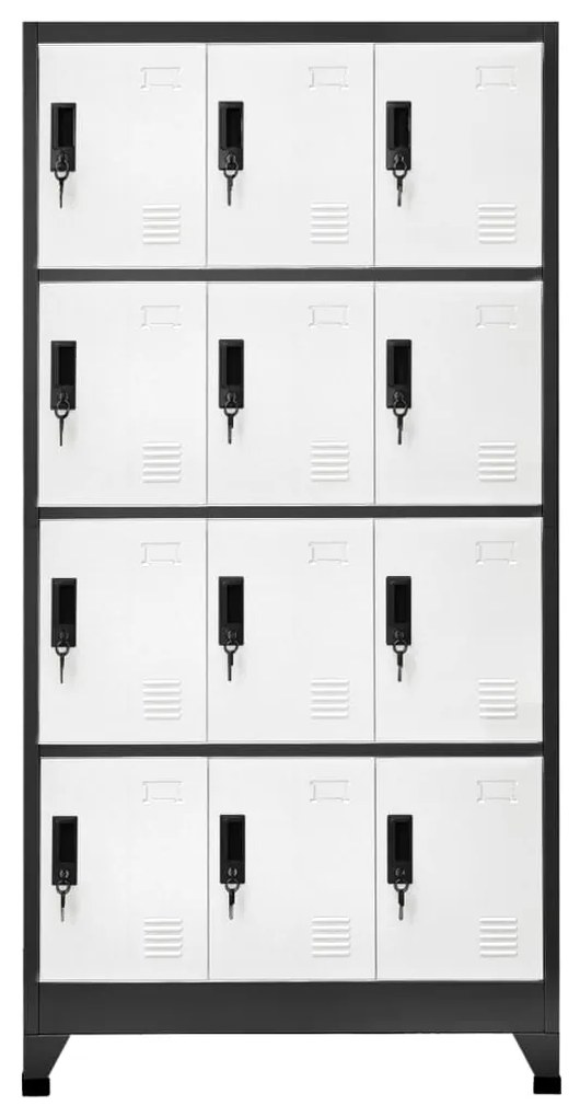 Cacifo aço 90x45x180 cm antracite e branco