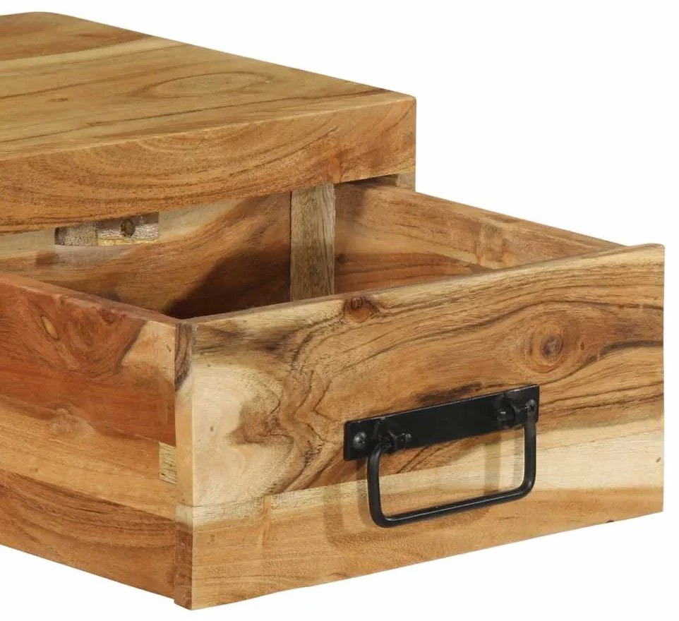 Armário de TV para parede 100x30x19 cm madeira acácia maciça