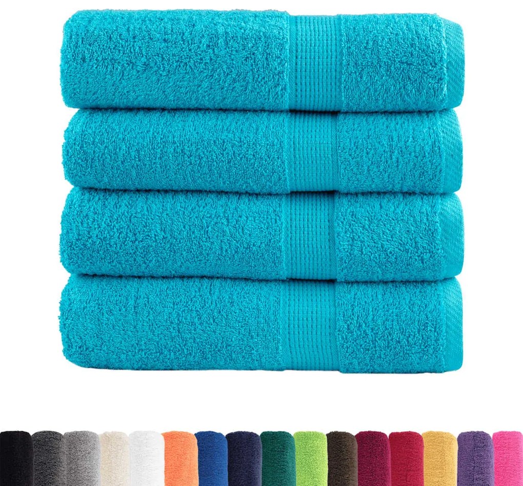 Toalhas de banho premium SOLUND 4pcs 70x140cm 600 gsm turquesa