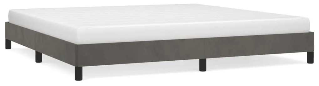 vidaXL Estrutura de cama sem colchão 200x200 cm veludo cinzento-escuro