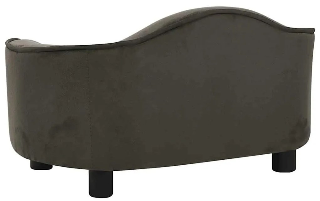 Sofá para cães 67x47x36 cm pelúcia cinzento-escuro