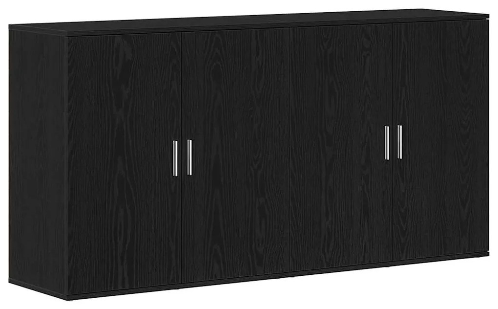 Buffets 2 pcs Carvalho Preto 79x38x80 cm Madeira de engenharia