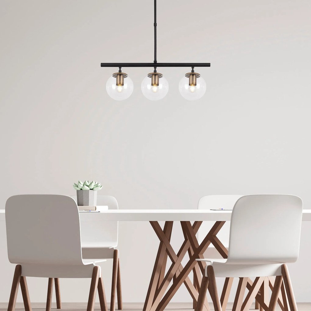 Candeeiro de Teto Atmaca – Preto Antigo – 60 x 15 cm