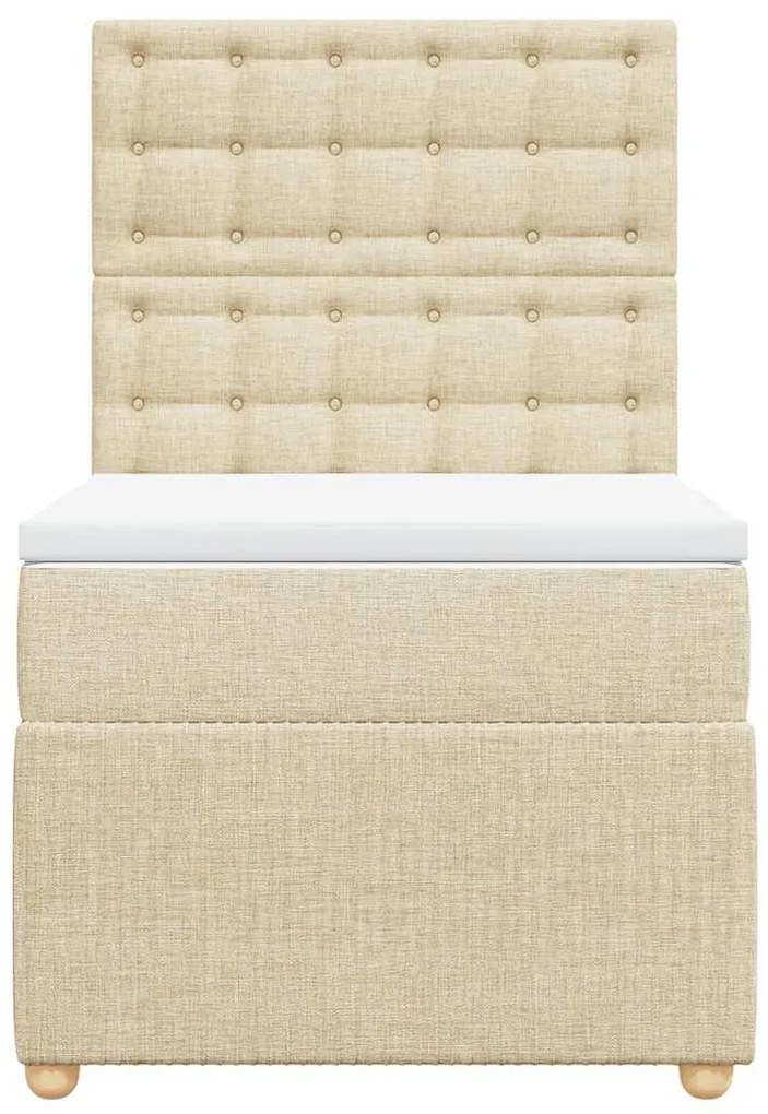 Cama com molas/colchão 90x190 cm tecido cor creme