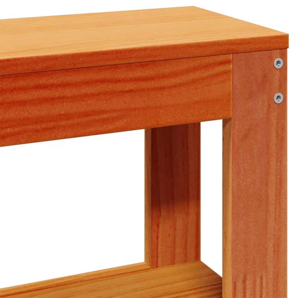 Cama sem colchão 140x200 cm madeira pinho maciça castanho-mel