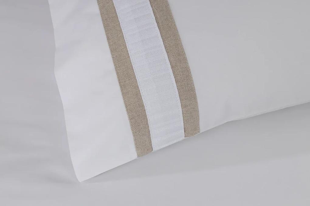 Percal 400 Fios - Jogos de lençóis cor branco - Premium Eliot: 1 lençol inferior não ajustável 260x290 cm + 1 lençol superior 260x290 cm + 2 fronhas 50x70 cm