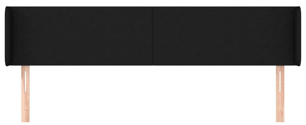 Cabeceira de cama c/ abas tecido 163x16x78/88 cm preto