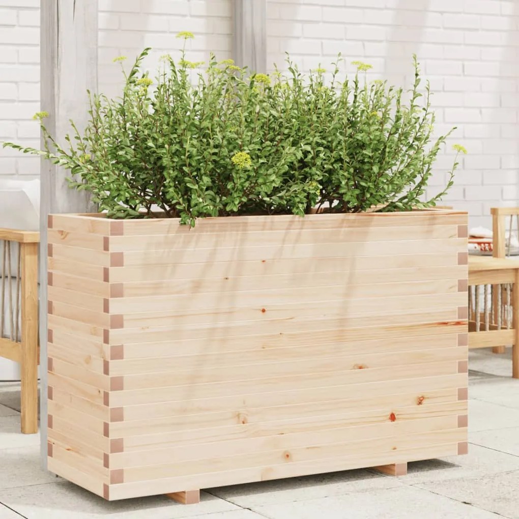 vidaXL Vaso/floreira de jardim 110x40x72 cm madeira de pinho maciça