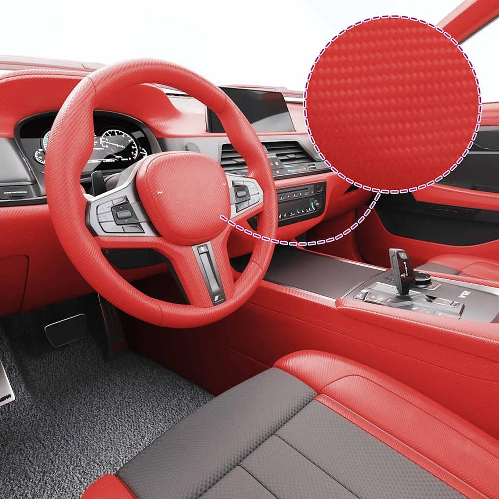 vidaXL Películas para carro 2 pcs 100x150 cm + 50x150 cm vermelho 4D