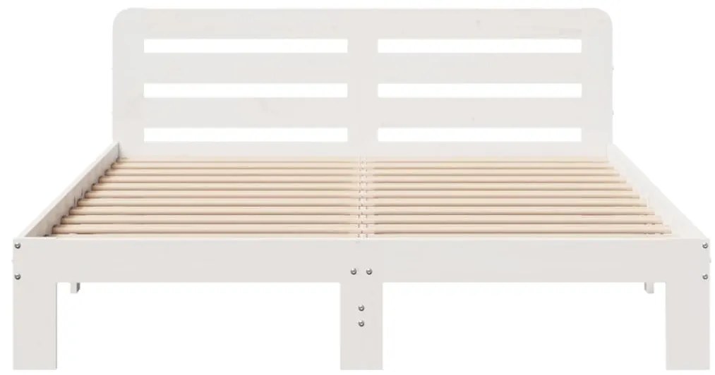 Cama sem colchão 160x200 cm madeira de pinho maciça branco