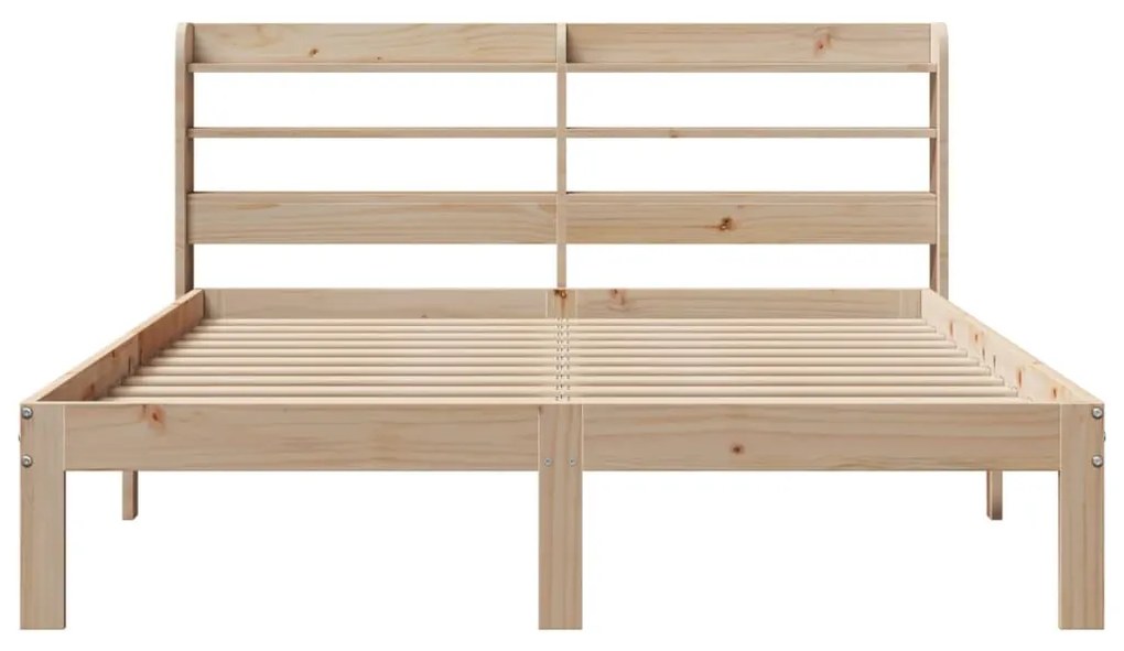 Estrutura de cama com cabeceira 160x200 cm pinho maciço