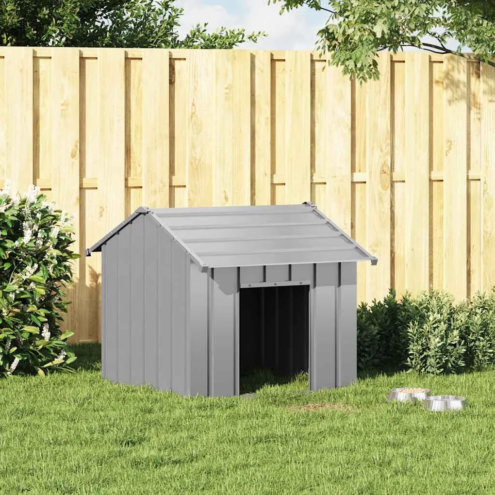 Casota para cães com telhado 85x107x81 cm aço galvanizado